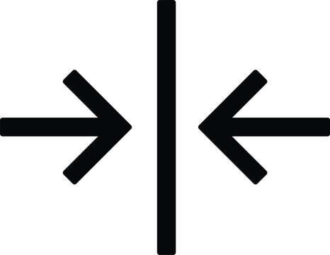 Horizontal compress inward arrows icon in minimalist line art style