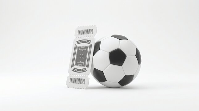 Soccer ball ticket sports game event concept art, Football event ticket soccer ball admission design, Black white soccer ball event ticket sports poster