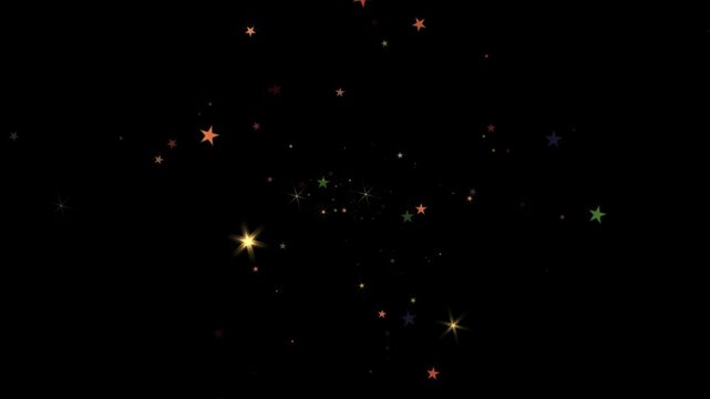 Multicolor stars floating and moving through space background star colorful motion galaxy night star colorful motion galaxy night