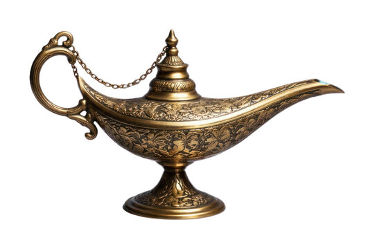 PNG Magical brass lamp with smoke