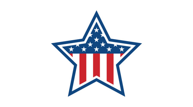 American star symbol with flag colors.