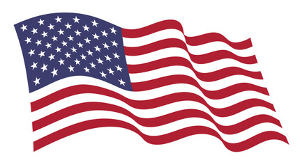 Fototapeta premium American flag waving in the wind.