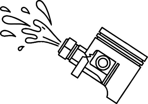 Detailed illustration of leaking engine piston component.