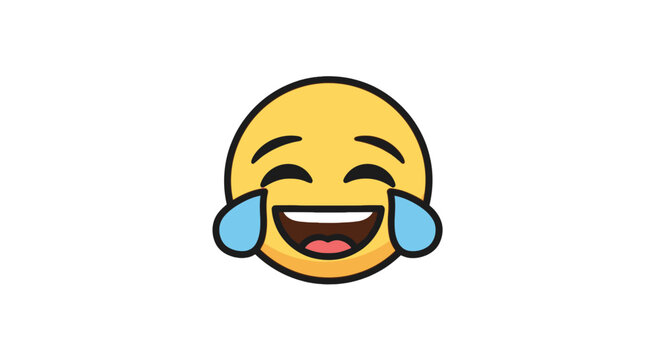 Hilarious laughing emoji with closed eyes and tears