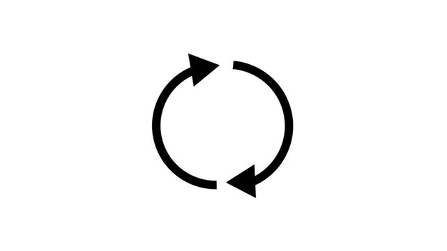 Black circle rotate icon animation white screen