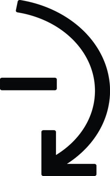 Rotate left decrease minus arrow icon in minimalist line art style