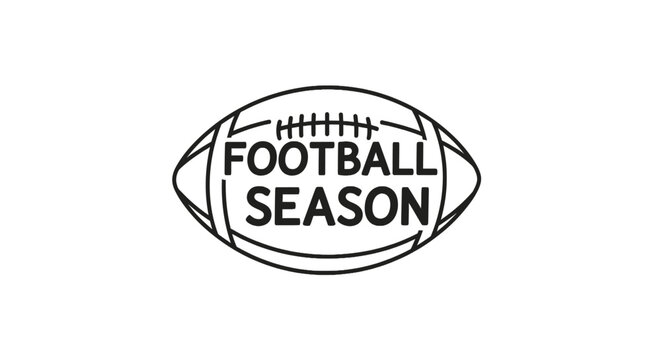 Football season emblem in line art style