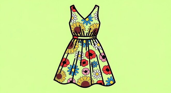 Colorful patchwork skirt with floral patterns on white background.