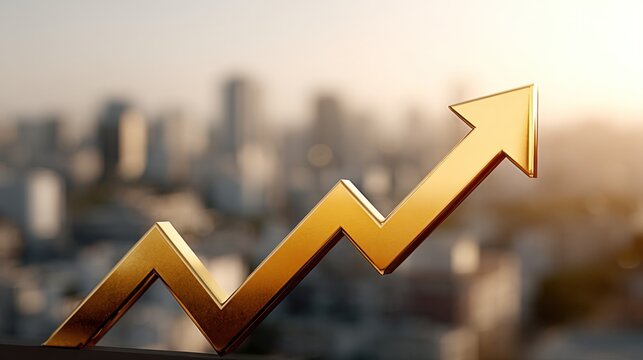 golden upward arrow symbolizing growth
