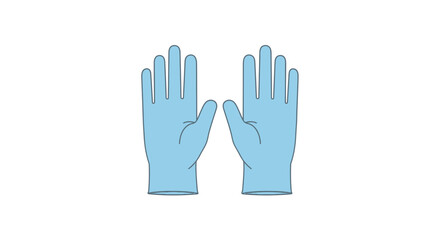 Obraz premium Pair of light blue disposable medical gloves on white background