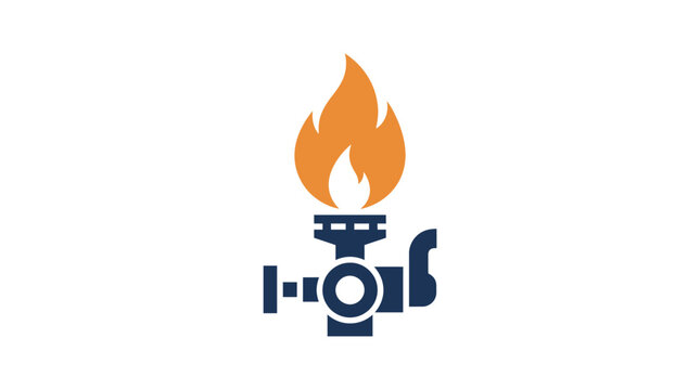 Burner nozzle with orange flame.