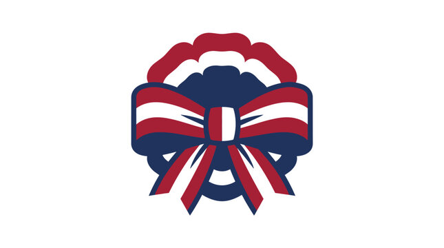 Ribbon bow with red white blue.