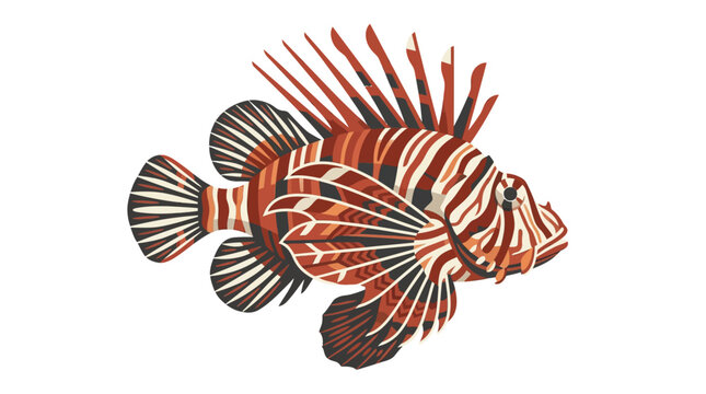 Lionfish with vibrant fins and stripes.