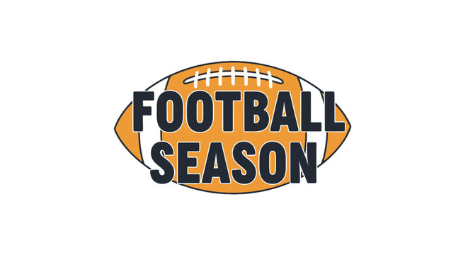 Colorful football season icon with american ball graphic