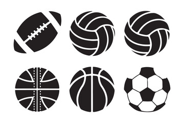 Obraz premium sports balls icon set features a collection for basketball baseball volleyball football soccer vector illustration on white background