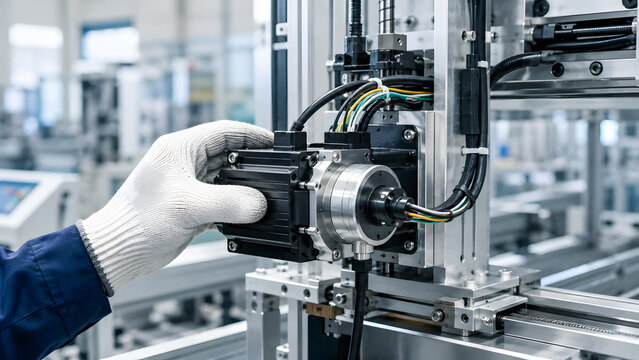 Servo Motor and Encoder Inspection in Automated Factory Machine