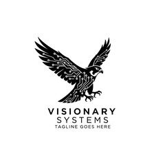 Naklejka premium High-tech branding for software, IT systems, or tech startups combining natural speed with digital innovation and intelligence.