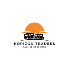 Fototapeta premium Inviting travel and outdoor recreation emblem suitable for camping gear brands or travel agencies.