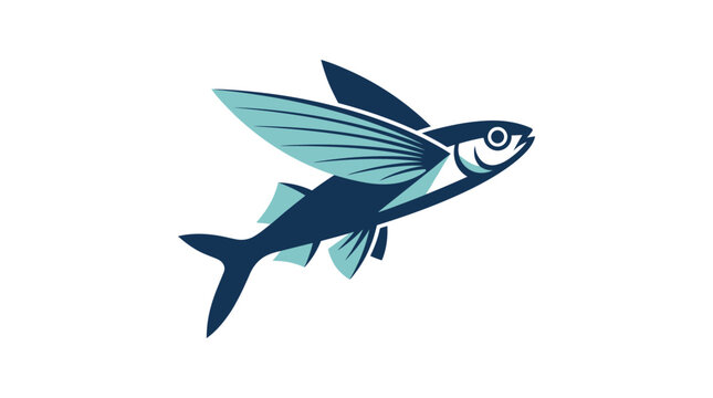 Flying Fish Swimming Ocean Creature.