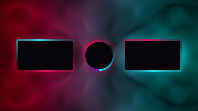 Volumetric 3D Neon Thick Stroke End Screen Layout Backdrop Loop