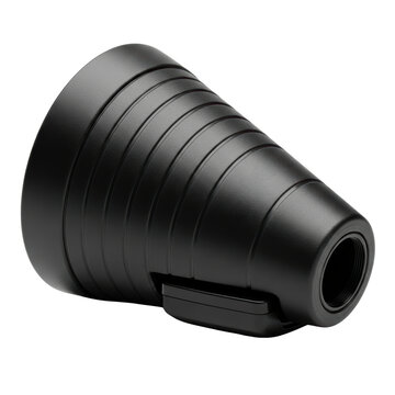 Matte black photography snoot light modifier with transparent backdrop