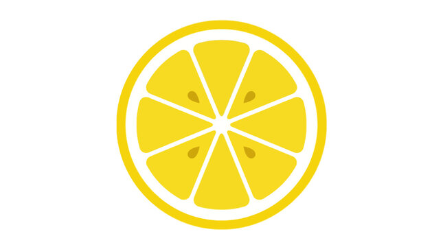 Lemon Fruit Slice Isolated Yellow Citrus.