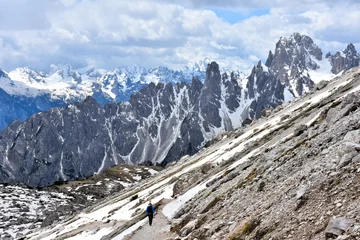 Fototapeten Naturpark Hiking trails in Tre Cime Natural Park.  Sexten Dolomites, Northeastern Italy.  © Gennady