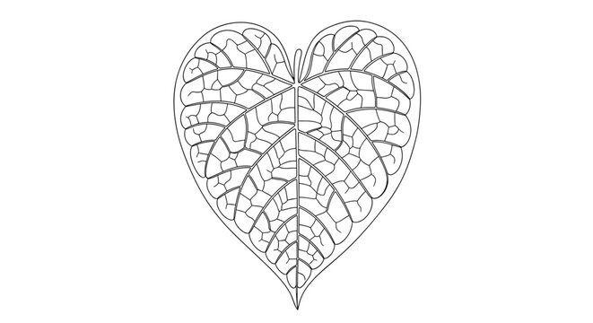 Heart shaped leaf illustration 1.