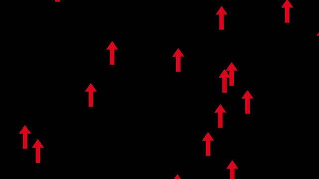 upward to down flying arrow animation 4k motion graphics video. red arrow pointing up with green screen, arrow animation vidoes. arrow overlay video. down Directional Arrow Loop Animation.