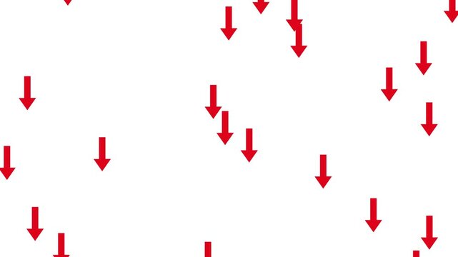 upward to down flying arrow animation 4k motion graphics video. red arrow pointing up with green screen, arrow animation vidoes. arrow overlay video. down Directional Arrow Loop Animation.