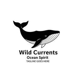 Naklejka premium Clean and professional whale icon design reflecting nature, peace, and aquatic spirit for eco-friendly businesses and nautical themes.