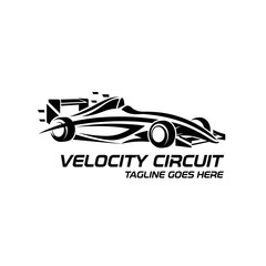 Obraz premium Drive your brand forward with this sleek racing car silhouette, conveying high speed and engineering excellence for automotive shops, racing events, and performance parts.