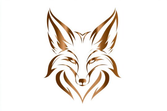 Golden Fox Spirit: A stylized illustration of a fox's head, rendered in metallic gold, captures the cunning and elegant spirit of this wild creature.