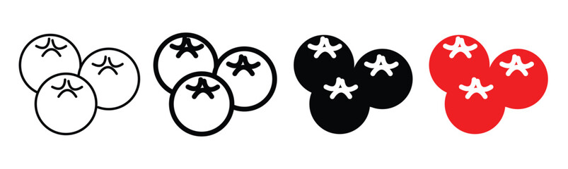 Blueberry icon set, fresh berry vector symbols, minimal fruit line art illustrations © Muhammad