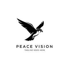 Fototapeta premium Sleek and modern bird of prey logo featuring a hawk in flight with a subtle purple gradient, perfect for vision and leadership brands.
