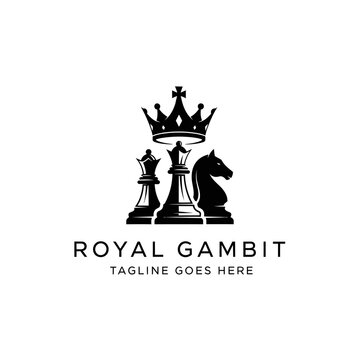 Sophisticated chess emblem featuring key pieces, perfect for luxury, legal, or high-end consulting brands.