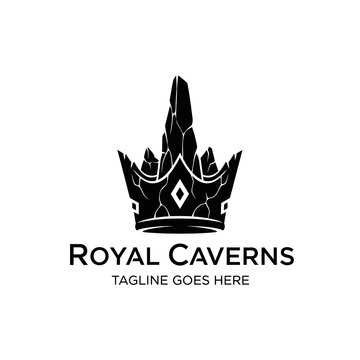 Distinctive cave and stone themed logo perfect for spelunking, luxury mining, or underground tourism attraction brands.