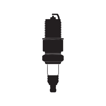 Spark plug silhouette vector flat illustration design.Adobe Illustrator Artwork