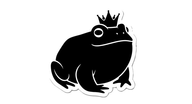 Black Frog Wearing Crown.