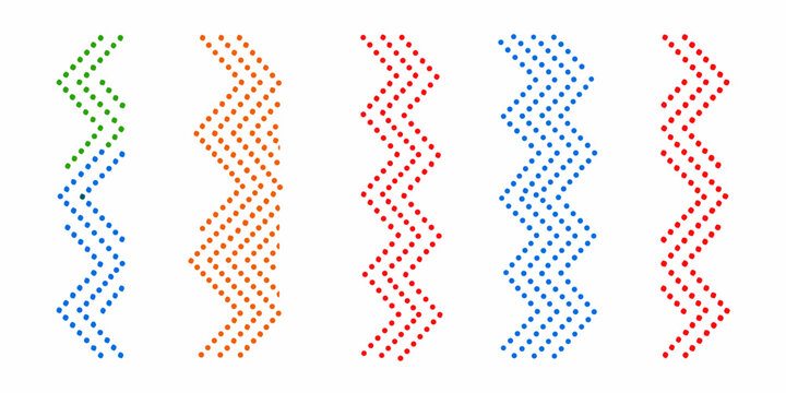 Dotted arrow chevron icons a series of right pointing shapes