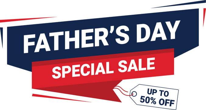 Father's day promotion banner up to 50 off retail discount advertisement
