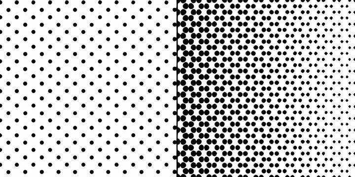 Polka Dot Pattern With Gradient Black And White Vector Design