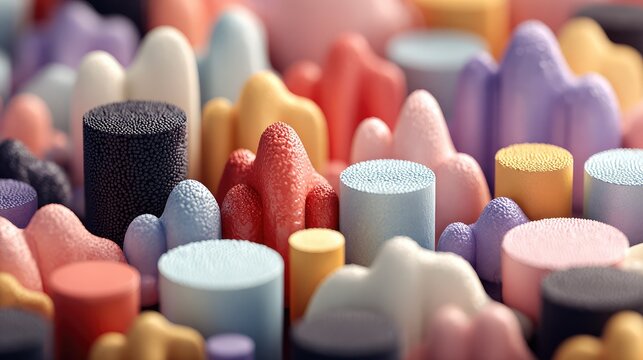 Colorful 3D isometric infographic objects on pastel background for design elements