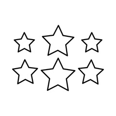 Obraz premium A collection of six clean minimalist outline star icons presented as crisp vector graphics perfect for illustrating rating systems achievement badges and quality indicators in various modern digital d