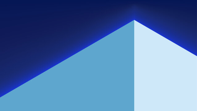 Abstract blue geometric template featuring a 3D triangle pattern and light vector design for a business card banner or wallpaper