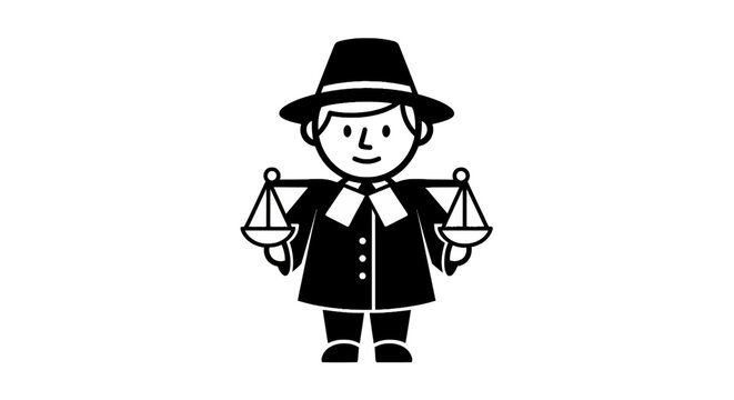 Legal professional holding scales of justice icon