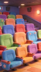 Fototapeta premium Generative AI vibrant and colorful auditorium seating arrangement