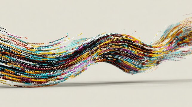 Colorful Abstract Flow of Binary Code