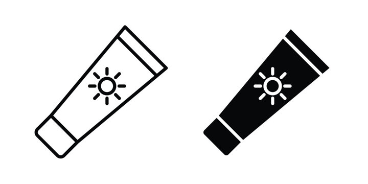 Sunscreen icon set illustration. icon designs