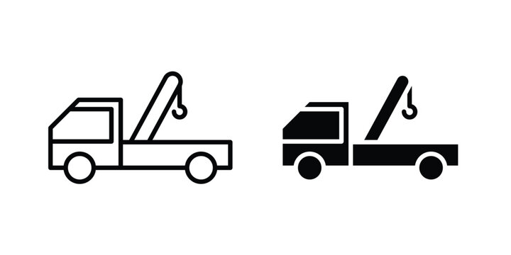 Tow truck icon set illustration. icon designs